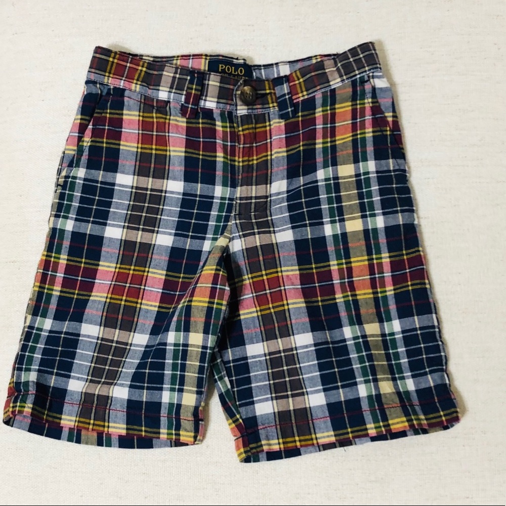 Boys Polo Plaid Shorts